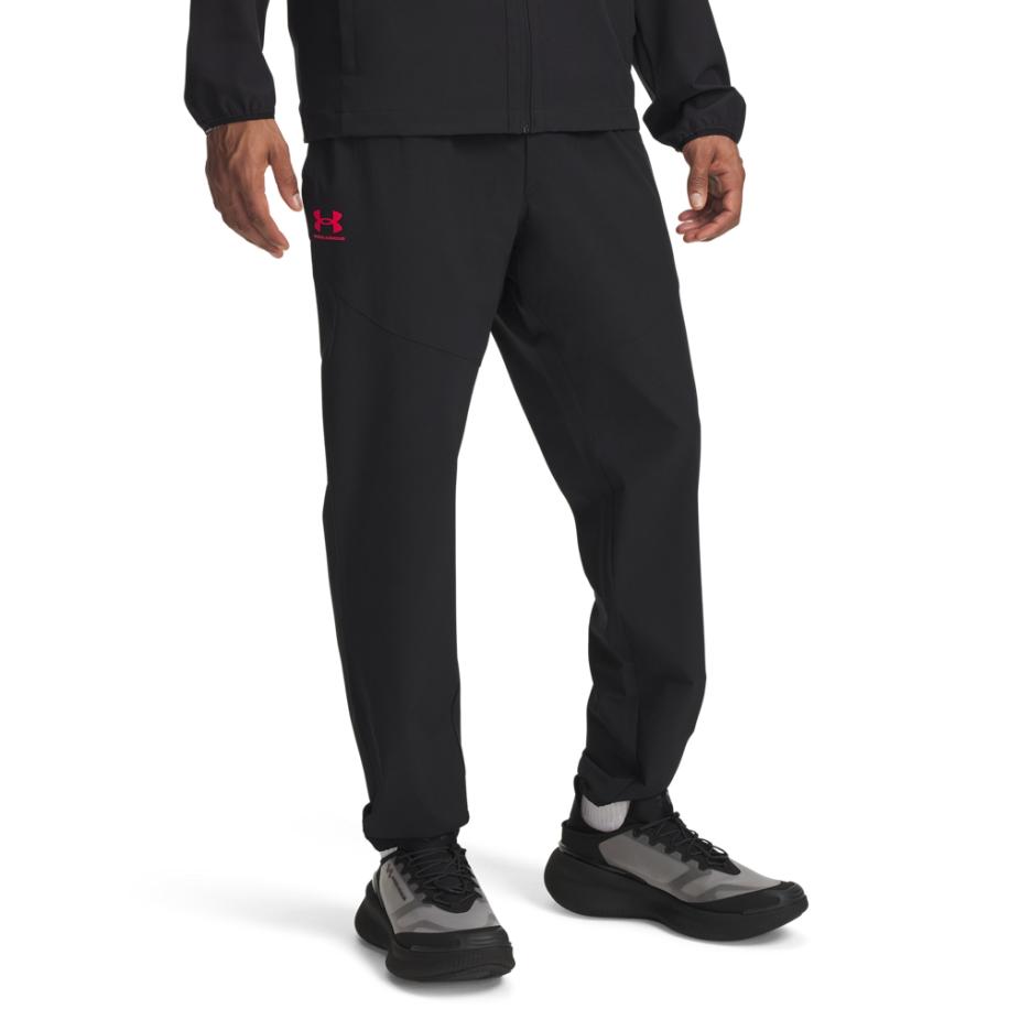 Herenjoggingbroek Under Armour Vibe Woven Zwart / Racer Rood M Zwart