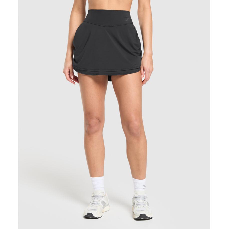 Gymshark Ruched Skort Black Zwart