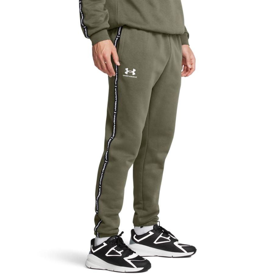 Under Armour Icon Fleece Taping Herenjoggingbroek Marine OD Groente / Wit XXL Groen