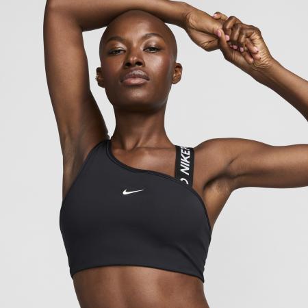 Nike Pro Swoosh Asymmetrical padded sport-bh met medium ondersteuning - Zwart