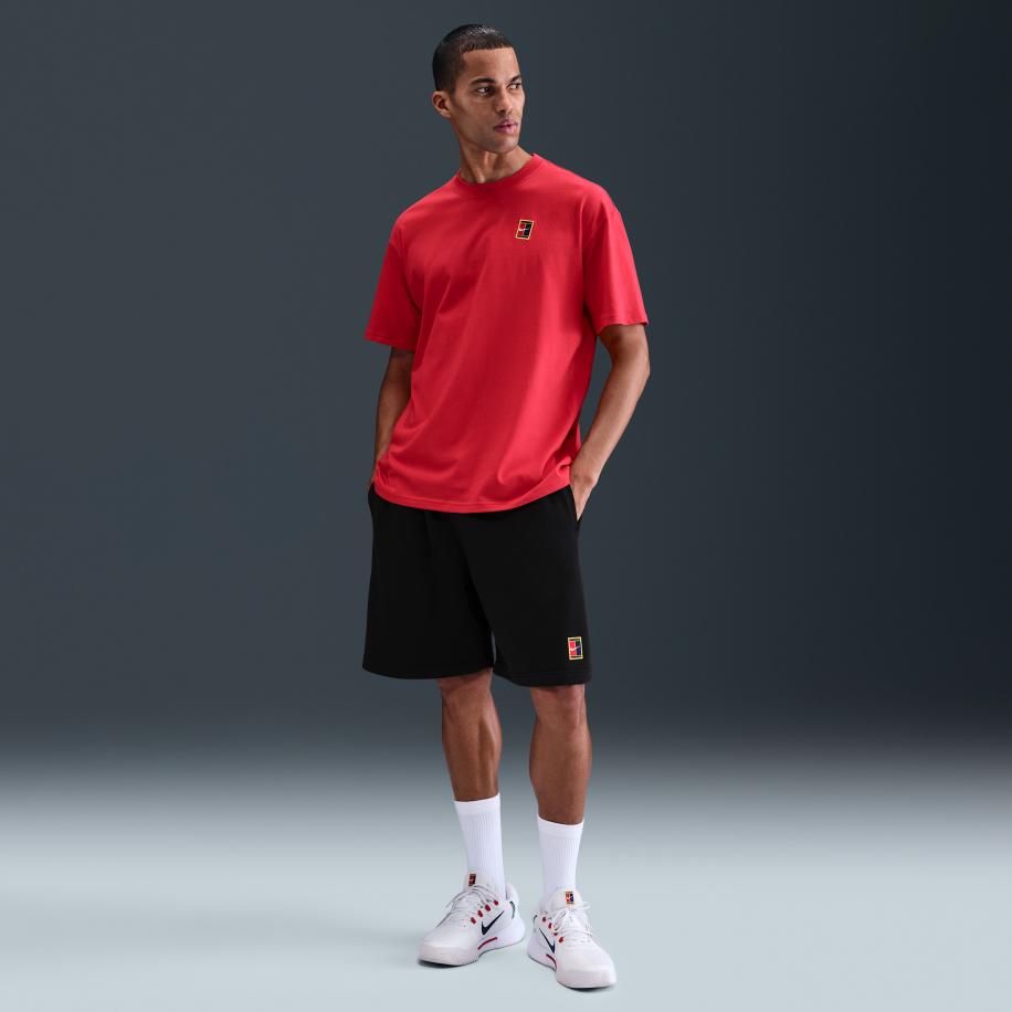 NikeCourt Heritage Dri-FIT tennisshorts van fleece voor heren - Zwart Zwart