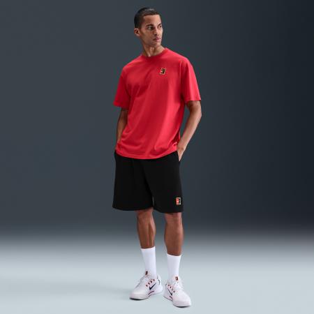 NikeCourt Heritage Dri-FIT tennisshorts van fleece voor heren - Zwart