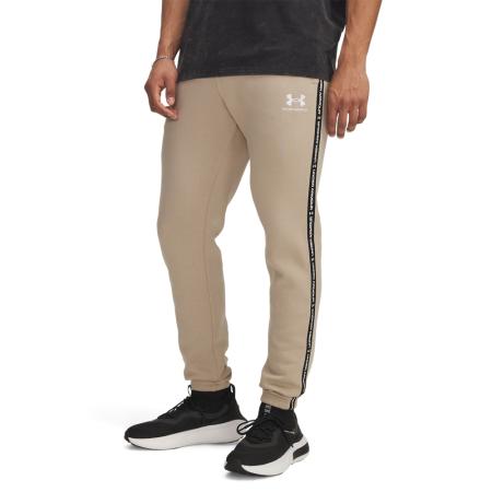 Herenjoggingbroek Under Armour Icon Fleece Taping City Khaki / Wit M