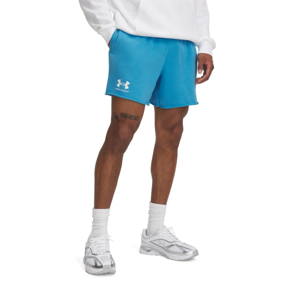 Under Armour Rival Terry Herenshorts van 15 cm Ether Blauw / Onyx Wit XS Blauw