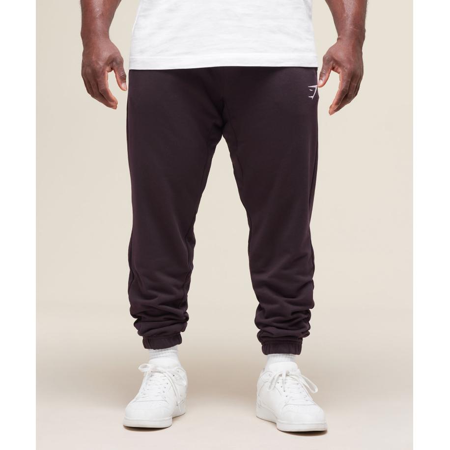 Gymshark Essential Oversized Joggers Plum Brown Bruin