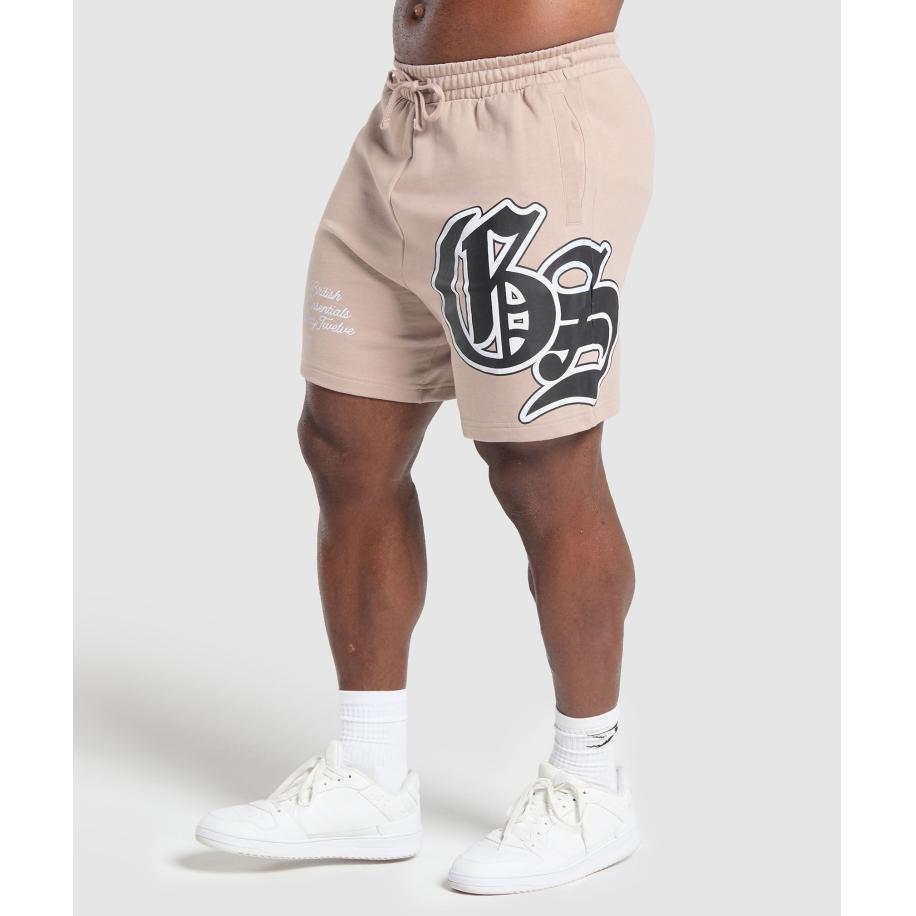 Gymshark Campus Graphic Shorts Stone Pink Roze