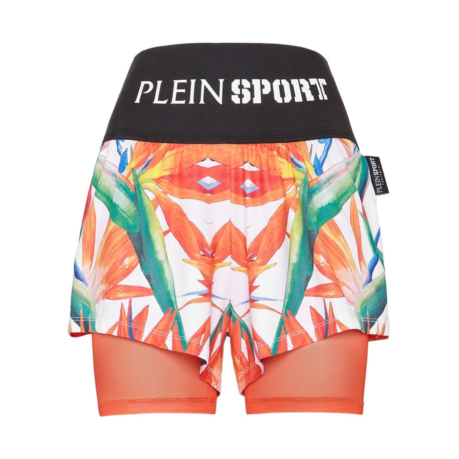 Plein Sport Plein Sport Broek grasgroen / lichtoranje / zwart / wit -