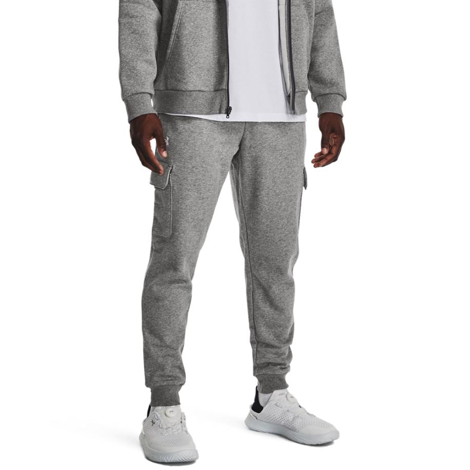 Under Armour Rival Fleece Cargojoggingbroek voor heren Castlerock Light Heather / Wit M Grijs