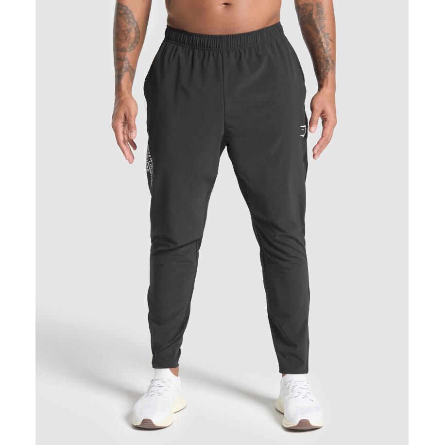 Gymshark Fitness Apparel Woven Joggers Black Zwart