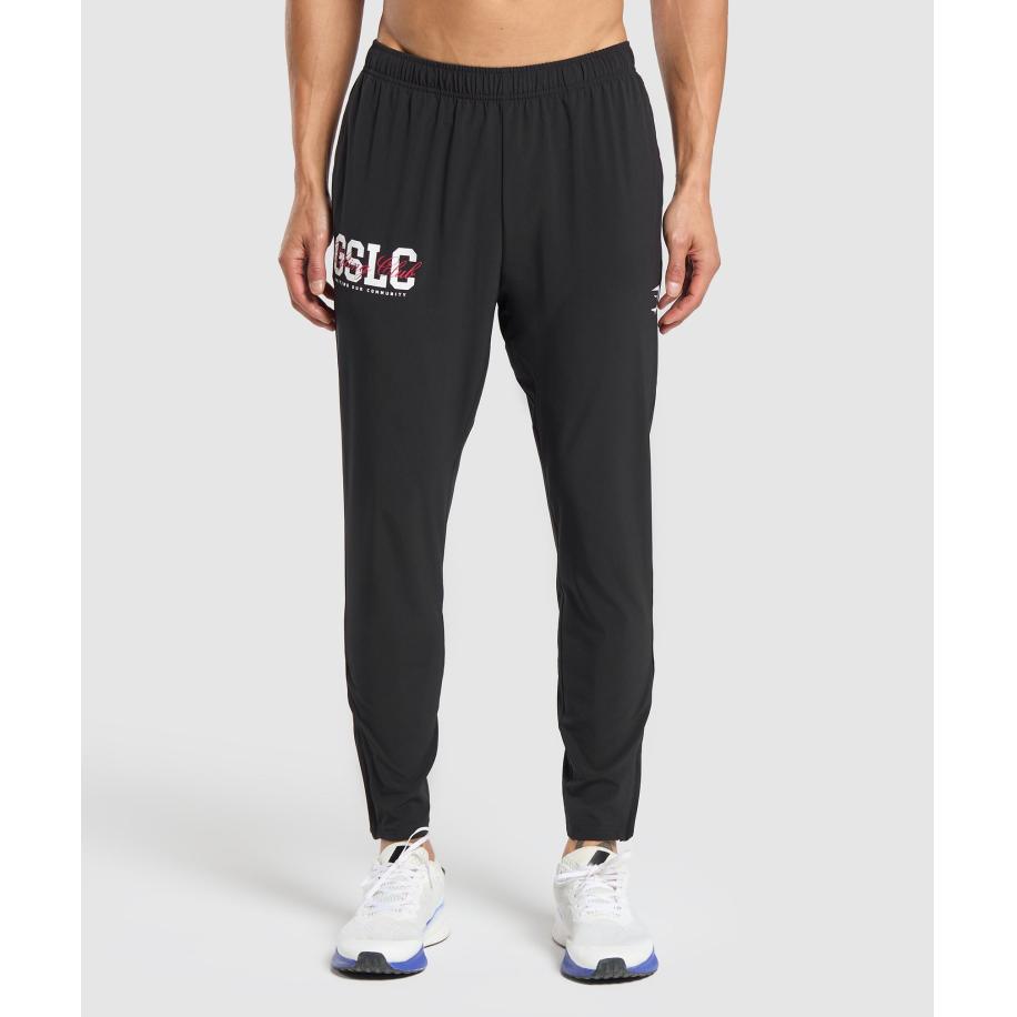 Gymshark Script Woven Joggers Black Zwart