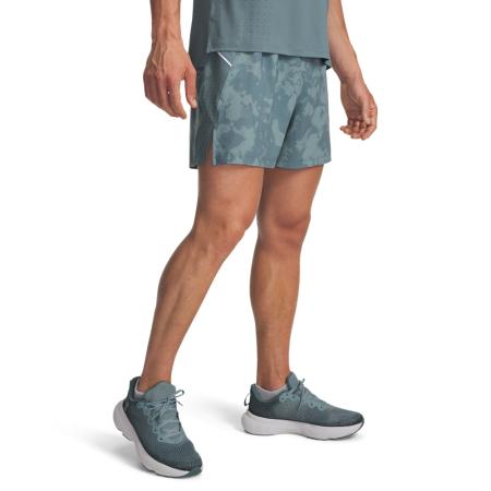 Under Armour Launch Pro Printed herenshorts van 18 cm Serpentine / Jasper Blauw / Reflecterend XXL