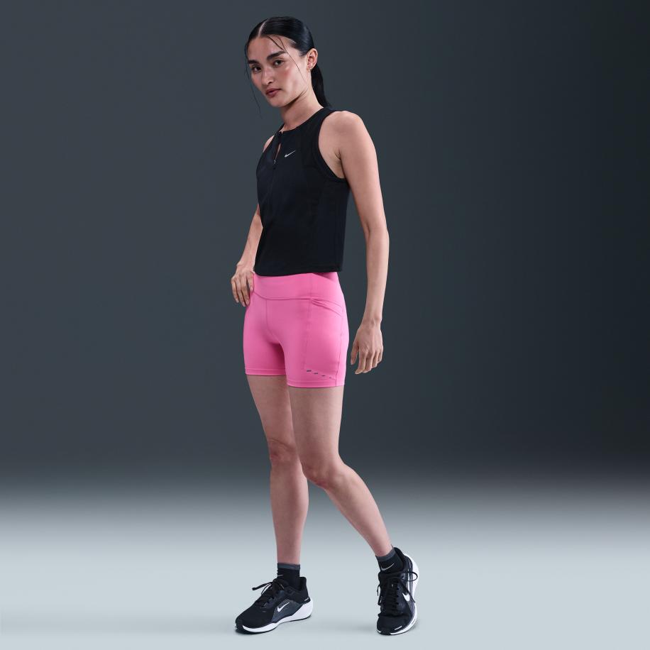 Nike Swift strakke hardloopshorts met binnenbroekje, hoge taille en zakken voor dames (10 cm) - Roze Roze