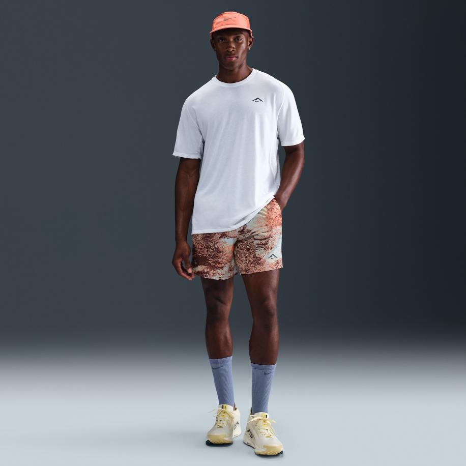 Nike Trail Dri-FIT hardloopshorts met binnenbroek voor heren (15 cm) - Wit Wit