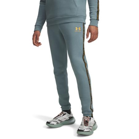 Under Armour Icon Fleece Taping Herenjoggingbroek Jasper Blauw / SqUnder Armourd Oranje XL