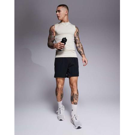 4505 - Icon - Sneldrogende trainingsshort van 13 cm met ritszakken in zwart