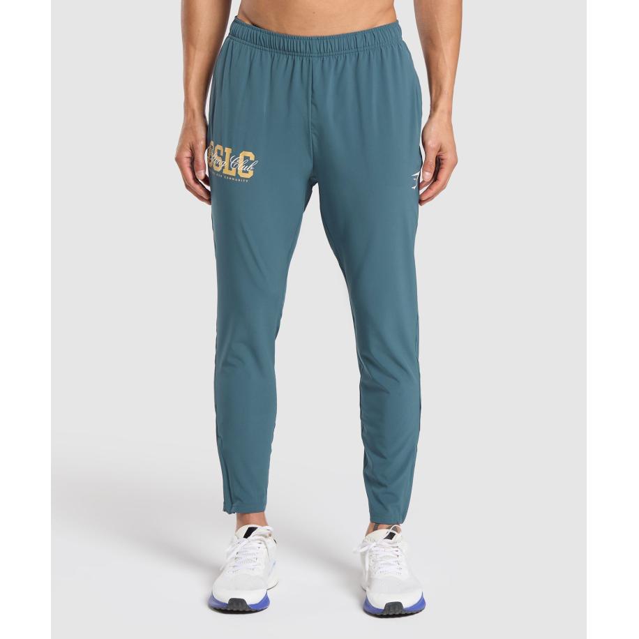 Gymshark Script Woven Joggers Cargo Blue Blauw
