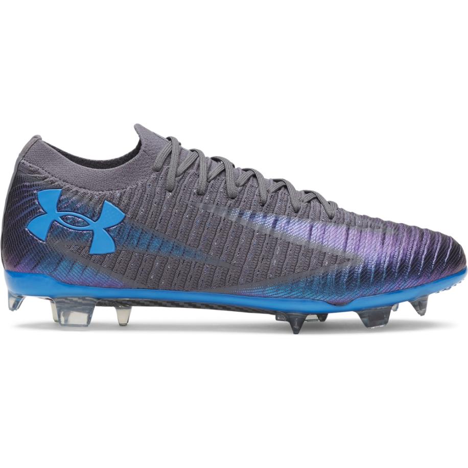 Under Armour Shadow Elite 3 FG Herenvoetbalschoenen Castlerock / Zwart / Blauw Atlantis 41 Grijs