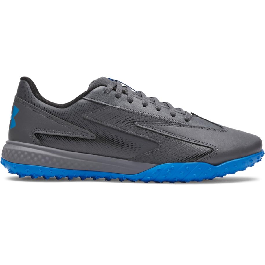 Under Armour Shadow Turf 3 Uniseks voetbalschoenen Castlerock / Zwart / Blauw Atlantis 46 Grijs