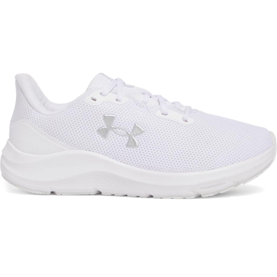 Under Armour Pursuit 4 Hardloopschoenen voor dames Wit / Wit / Metalen Zilver 39 Wit