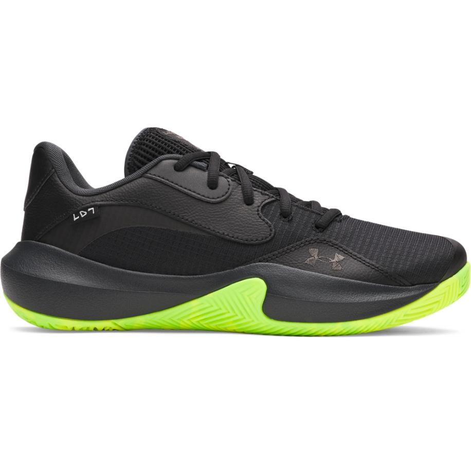Under Armour Lockdown 7 Low Uniseks basketbalschoenen Zwart / Zwart / Metalen Zwart 45 Zwart