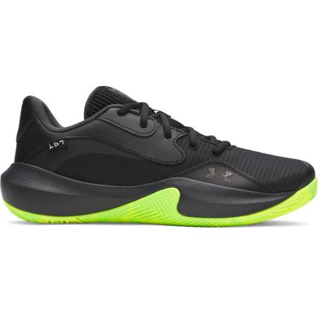 Under Armour Lockdown 7 Low Uniseks basketbalschoenen Zwart / Zwart / Metalen Zwart 45