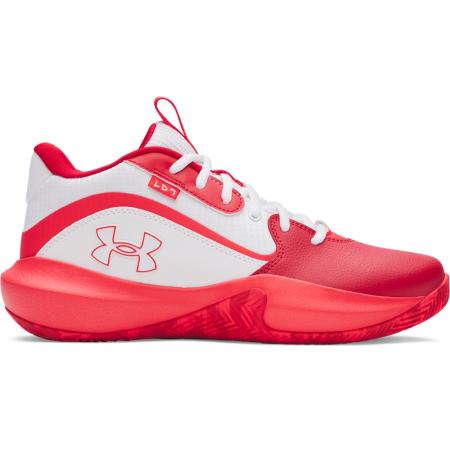 Under Armour Lockdown 7 Uniseks basketbalschoenen Wit / Rood / Racer Rood 45.5