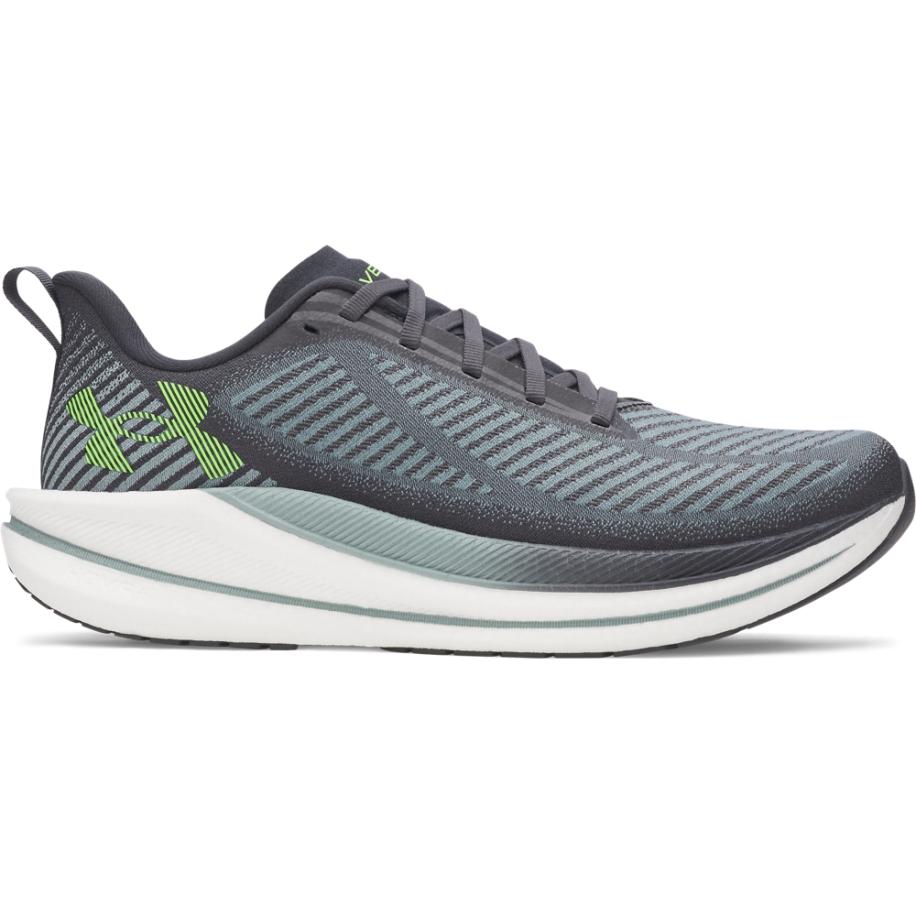 Under Armour Velociti 5 Hardloopschoenen voor heren Anthracite / Serpentine / Hyper Groente 45 Grijs
