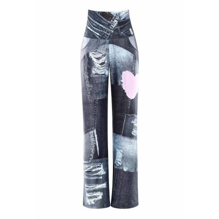 Winshape Sportbroek CUL101C grijs / grey denim / rosa / wit