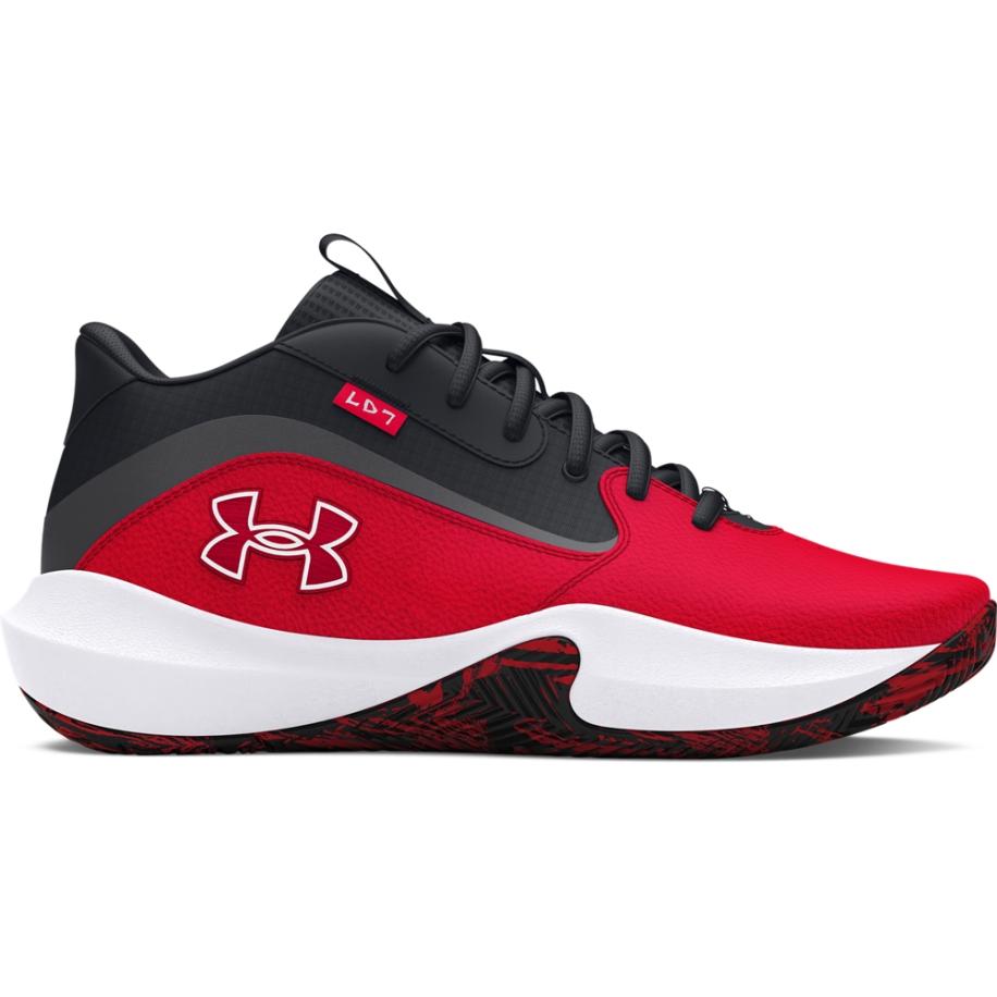 Under Armour Lockdown 7 Uniseks basketbalschoenen Rood / Zwart / Wit 45 Rood