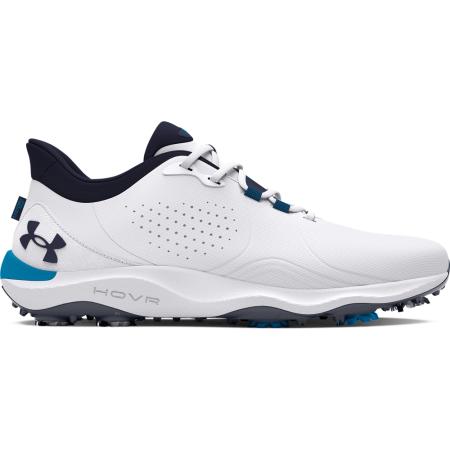 Herengolfschoenen Under Armour Drive Pro Wide Wit / Capri / Midnight Marineblauw 44.5