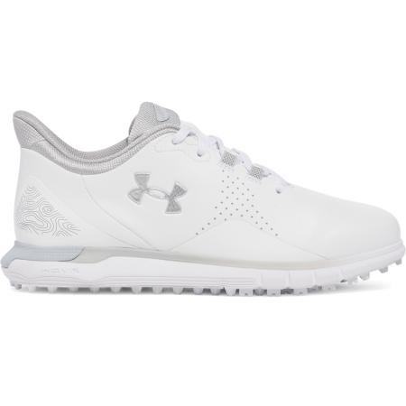 Under Armour Drive Fade Spikeless Golfschoenen voor dames Wit / Distant Grijs / Metalen Zilver 40.5