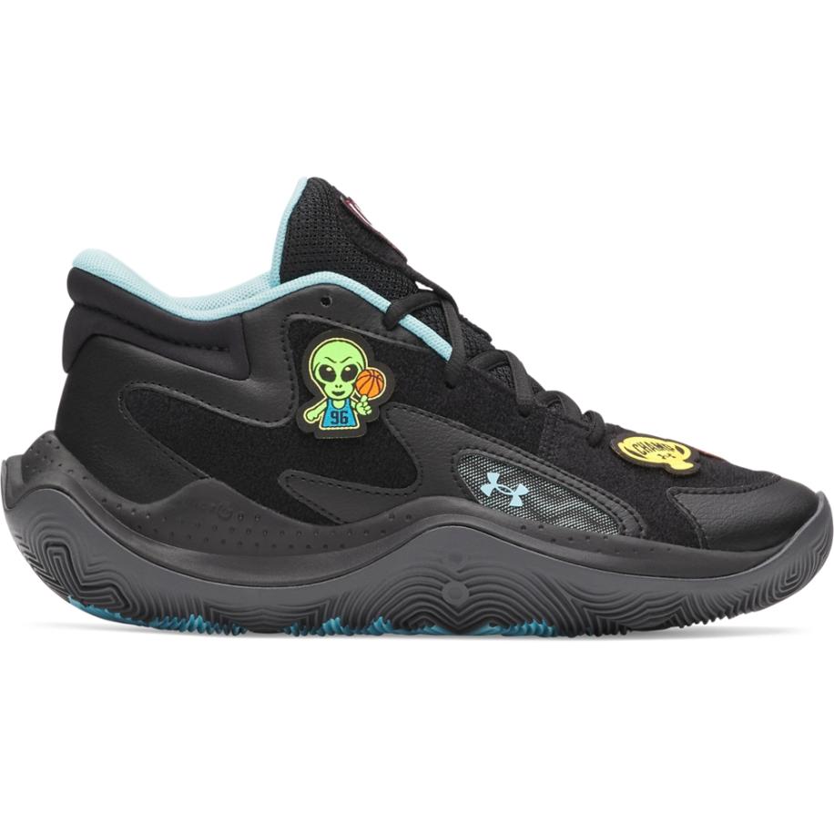 Basketbalschoenen Under Armour Jet '25 VC Grade School Zwart / Sky Blauw / Zwart 37.5 Zwart