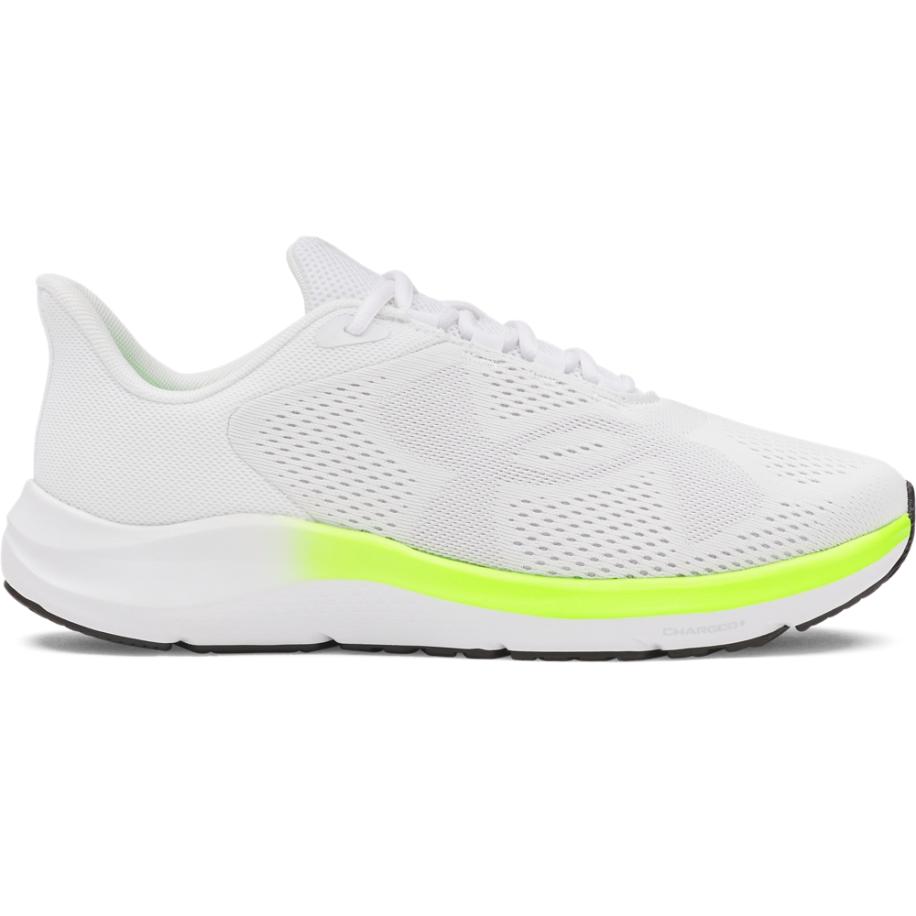 Herenhardloopschoenen Under Armour Pursuit 4 Big Logo Wit / High Vis Geel / Halo Grijs 45 Wit
