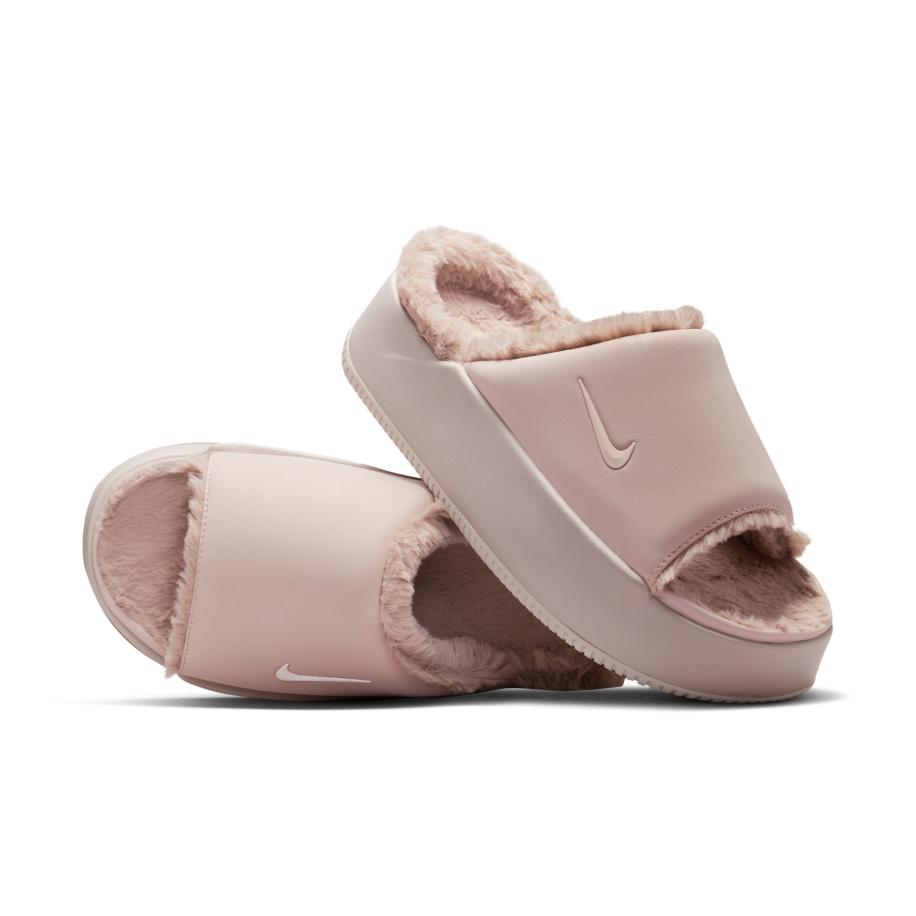 Nike Calm Elevation Fur slippers voor dames - Roze Roze