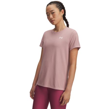 Under Armour Tech™ Rib Damesshirt met korte mouwen Tourmaline Roze / Wit M