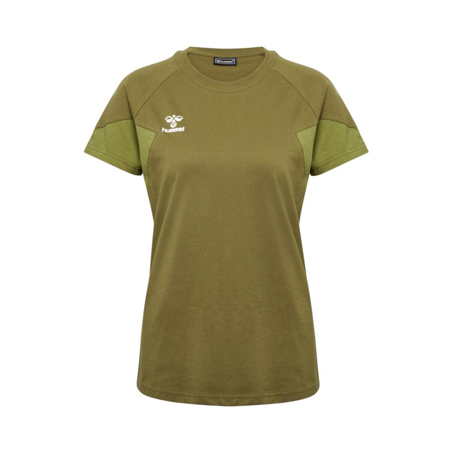 Hummel Hummel Functioneel shirt Travel limoen / olijfgroen / wit -