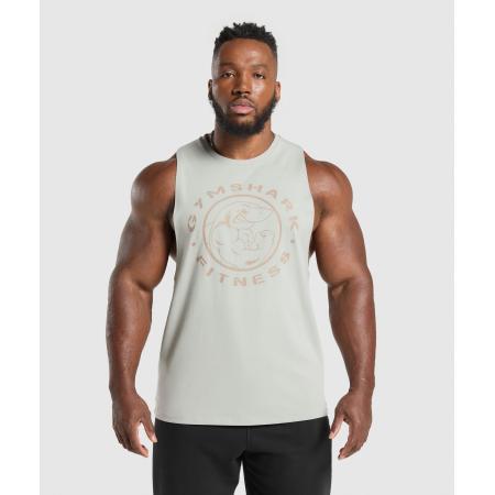 Gymshark Legacy Drop Arm Tank Stone Grey