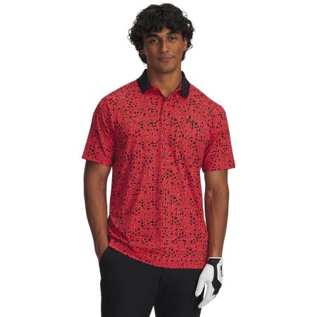 Under Armour Drive Chill Printed Herenpolo Racer Rood / Zwart / Zwart XS