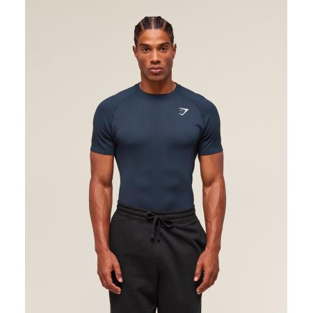Gymshark Geo Seamless T-Shirt Navy/Heavy Blue