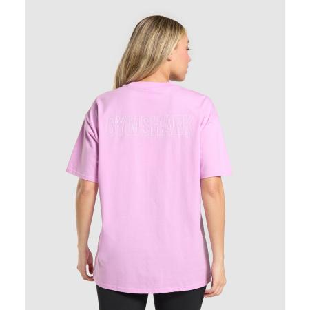Gymshark Trace Graphic Oversized T-Shirt Sour Pink