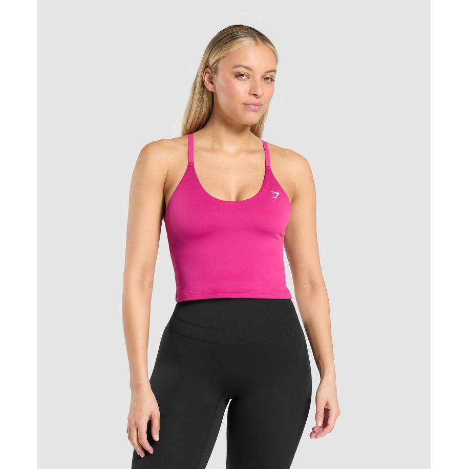 Gymshark Training Cami Tank With Shelf Winning Pink Roze