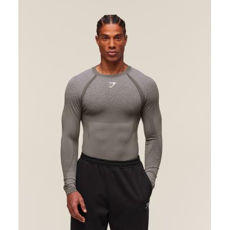 Gymshark Shadow Seamless Long Sleeve T-Shirt Meteor Grey