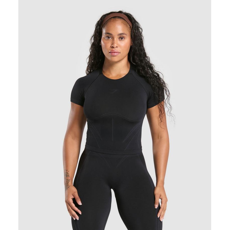 Gymshark Apex Contrast T-Shirt Black/Brushed Grey Zwart