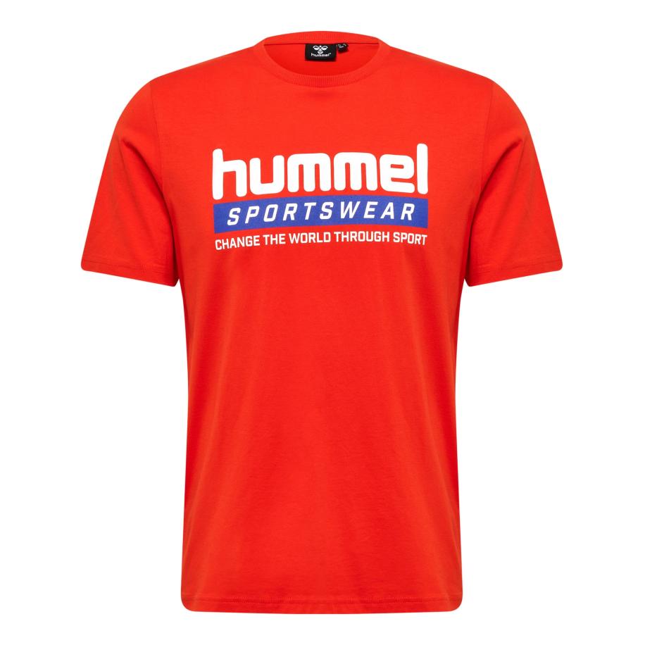 Hummel Hummel Functioneel shirt Carson blauw / donkeroranje / wit -