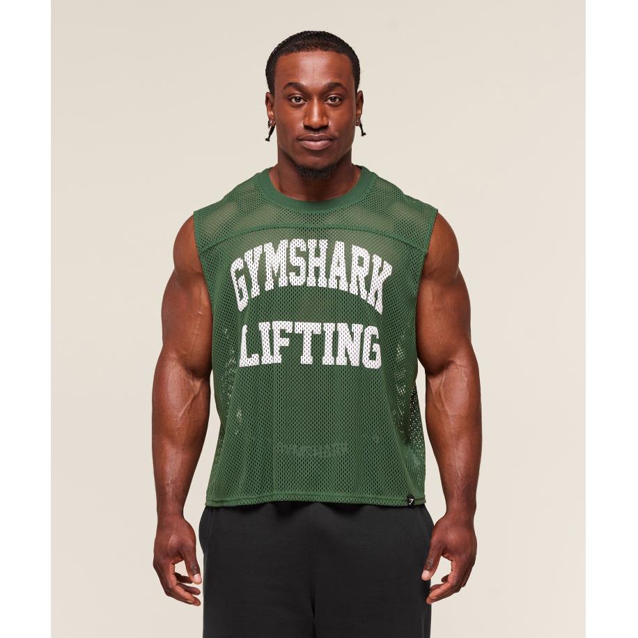 Gymshark Mesh Oversized Tank Classic Green Groen