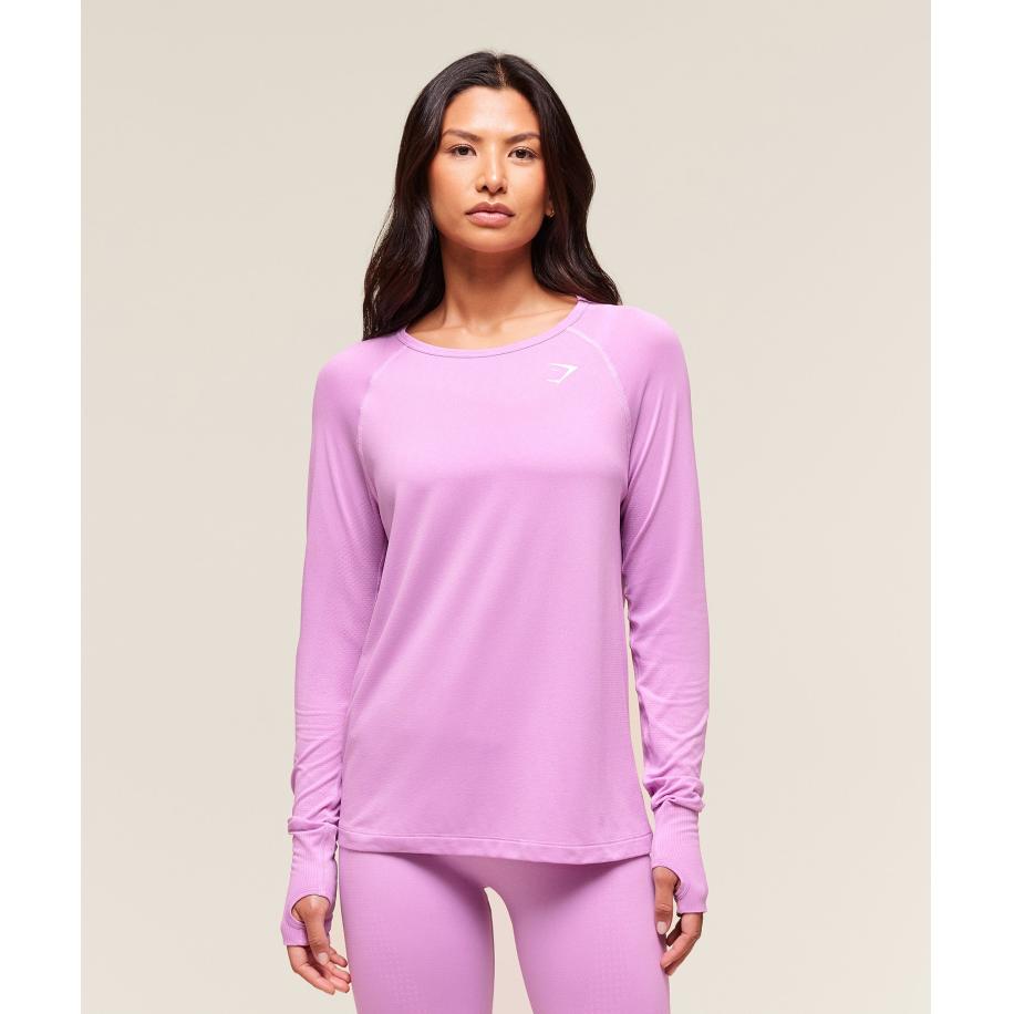 Gymshark Vital Light Long Sleeve Top Sour Pink Marl Roze