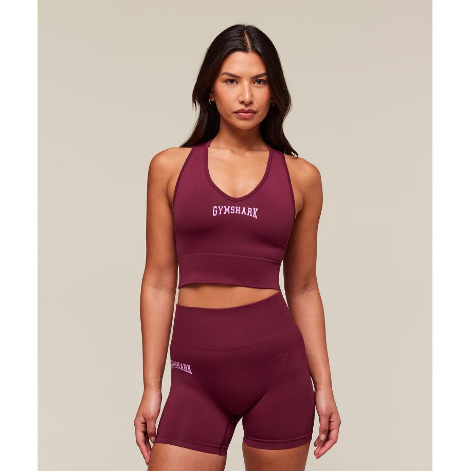 Gymshark Everyday Seamless Graphic Crop Tank Strong Pink Roze