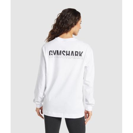 Gymshark Fraction Long Sleeve T-Shirt White