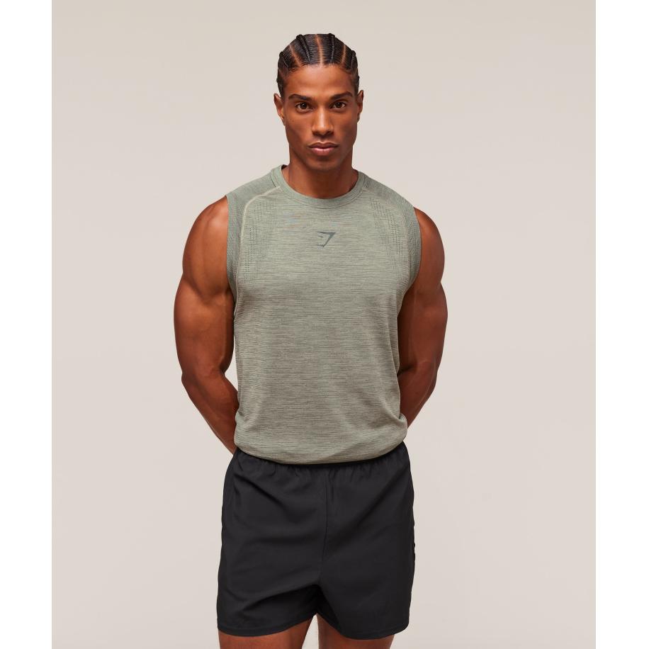 Gymshark Versatile Seamless Tank Chalk Green/Slate Teal Groen