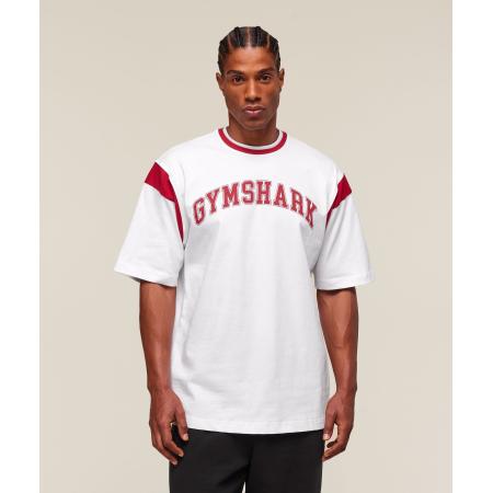 Gymshark GSLC Oversized T-Shirt White/Conditioning Red